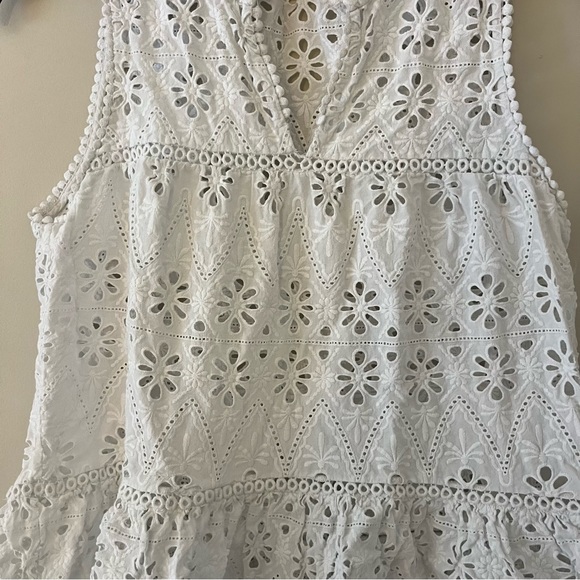 Kate Spade Sleeveless Floral Eyelet White Top Size Small - Picture 5 of 16